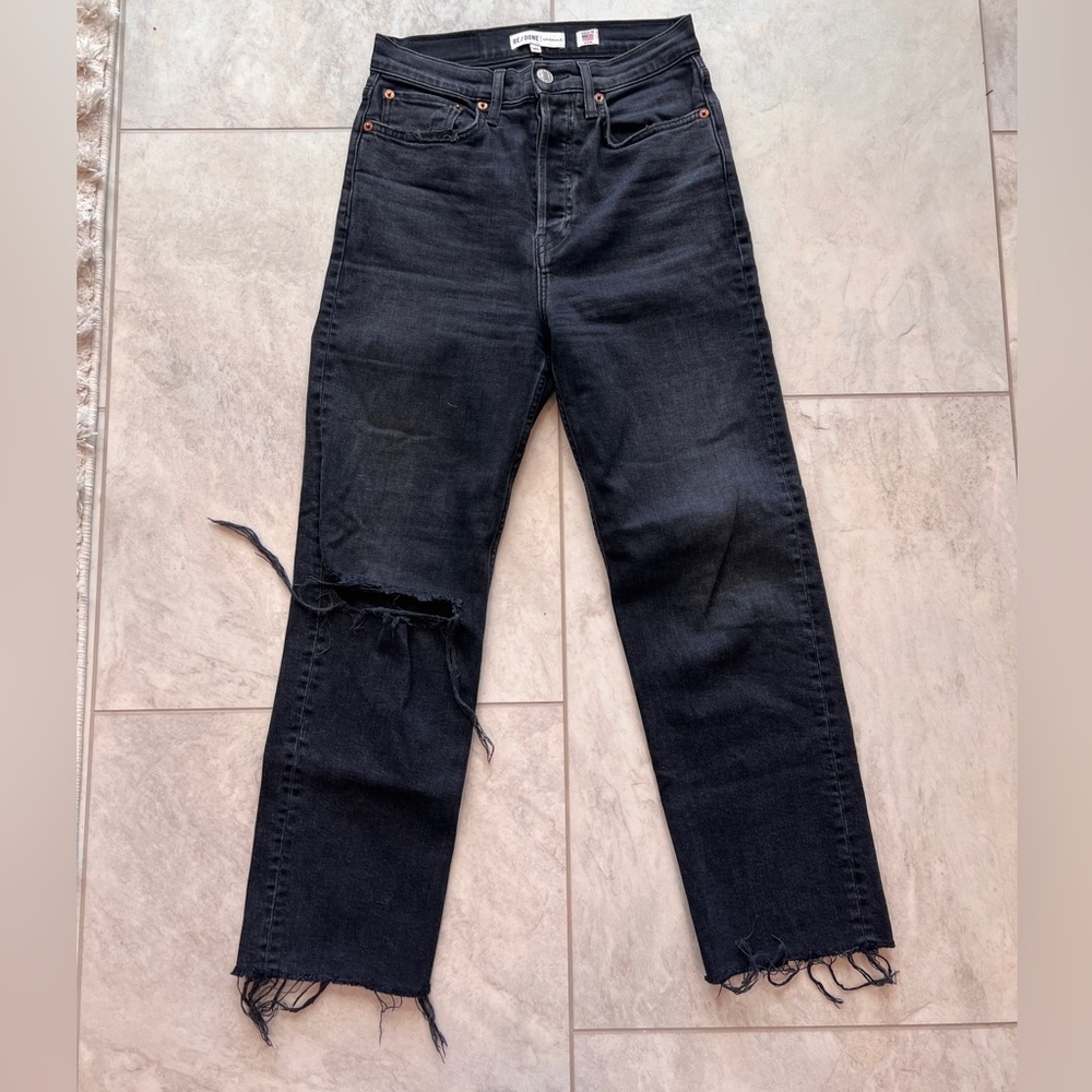 RE/DONE High Rise Stove Pipe Jeans